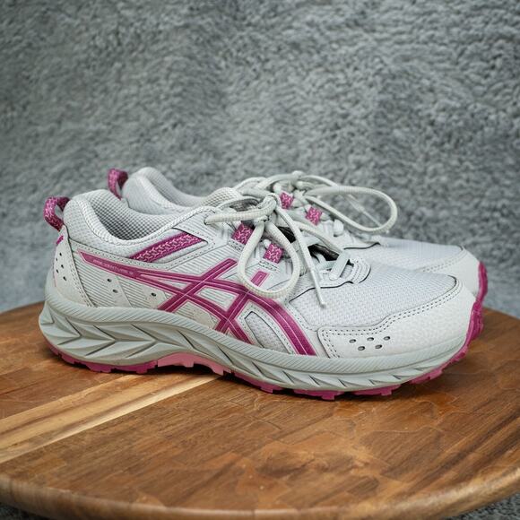 Asics Girl's Gel-Venture 9 GS Sneakers Grey/Purple Girls 6.5 Guys 5 - Picture 1 of 8